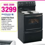 Kelvinator 4 Solid Plate Black Stove BLK KC60WB