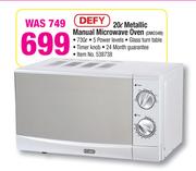 Defy 20L Metallic Manual Microwave Oven DMO349