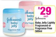 Johnsons Baby Jelly Lightly Fragranced or Fragrance Free-500ml Each