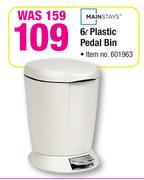 Mainstays 6L Plastic Pedal Bin