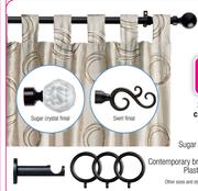 25mm Aluminium Curtain Rods Black-2.5m