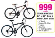 Raleigh 24" Or 26" Rock 5 Mens/Ladies Bikes-Each