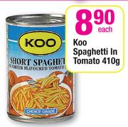 Koo Spaghetti In Tomato-410g Each