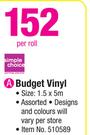 Simple Choice Budget Vinyl-1.5x5m Per Roll