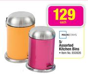 Mainstays 5Ltr Kitchen Bins Assorted-Each