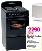 Defy 4 Solid Plate Black Stove