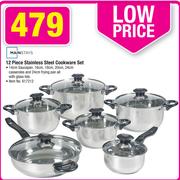 Mainstays 12 Piece Stainless Steel Cookware Set