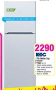 KIC 170Ltr White Top Freezer Fridge