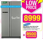 Samsung 550ltr Metallic Silver Side By Side Fridge/Freezer-RSA1WTMG1 XFA