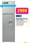 KIC 255ltr Metallic Silver Top Freezer Fridge-KTF528 1ME WT