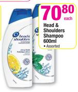 Head & Shoulder Shampoo Assorted-600ml-Each