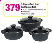 6 Piece Cast Iron Casserole Set-Per Set