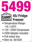 Camp Master 45L Fridge Freezer