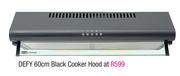 Defy 60cm Black Cooker Hood