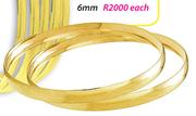 6mm 9Ct Gold C Shaped Bangles