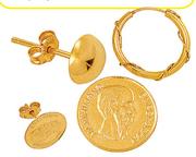 9Ct Gold And Silver Earrings Banded-Per Pair