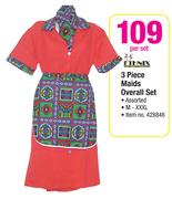 3 Piece Maids Overall Set