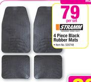Stramm 4 Piece Black Rubber Mats-Per Set