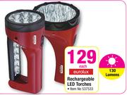 Eurolux Rechargeable LED Torches 130 Lumens-Each