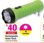 Eurolux Rechargeable Green Torch 40 Lumens
