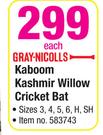 Gray-Nicolls Kaboom Kashmir Willow Cricket Bat Sizes 3,4,5,6,H,SH-Each