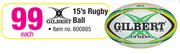 Gilbert 15's Rugby Ball