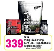 SSN Crea Pump-200g,GH-50's Plus Anabolic Muscle Builder-1kg