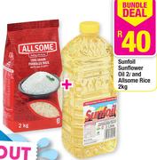 Sunfoil Sunflower Oil 2L And Allsome Rice 2Kg