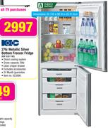 KIC 276L Metallic Silver Bottom Freezer Fridge KBF6301ME