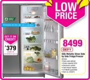 Defy 556L Metallic Silver Side By Side Fridge/Freezer DFF404
