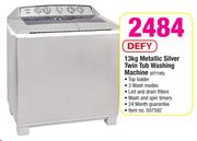 Defy 13Kg Metallic Silver Twin Tub Washing Machine DTT165