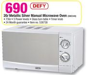 Defy 20L Metallic Silver Manual Microwave Oven DMO349