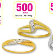 9ct Gold Dress Ring Each