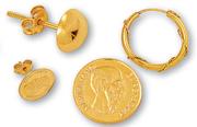 9ct Gold and Silver Earrings-Per Pair