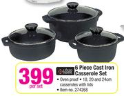 Always Home 6 Piece Cast Iron Casserole Set-Per Set