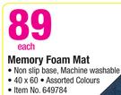 Memory Foam Mat-40x60 Each