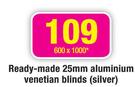Decorland Ready Made 25mm Aluminium Venetian Blinds(Silver)-600x1000mm