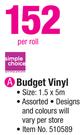 Simple Choice Budget Vinyl-Per Roll