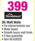 Homestead Matt Walls-20Ltr