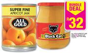 All Gold Apricot Jam-450g Plus Black Cat Peanut Butter Assorted-400g