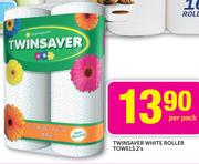 Twinsaver White Roller Towels 2's-Per Pack