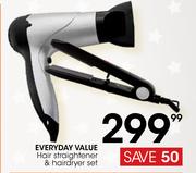 Everyday Value Hair Straightner & Hairdryer Set