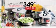 Hart 6 Piece Pot Set 175mm, 200mm, 225mm Casseroles + Free 280mm Frying Pan