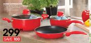 Home Expressions 5 Piece Non Stick Cookware-Per Set