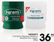 Ingram's Camphor Regular, Herbal Or Moisture Plus Cream-500g Each