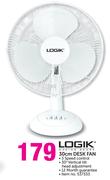 Logik 30cm Desk Fan