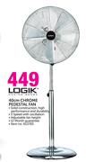 Logik 40cm Chrome Pedestal Fan