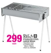 Out & About Stainless Steel Large Braai-Each