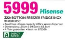 Hisense 322Ltr Bottom Freezer Fridge Inox H430BI WD