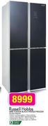 Russell Hobbs 388Ltr 4 Door Black Fridge/Freezer GLASS FRIDGE